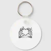 Skeleton Hand Heart Funny Design Style Keychain