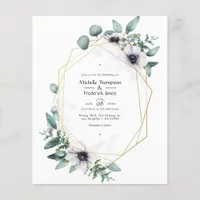 Watercolor Eucalyptus Anemone Geometric Wedding Flyer