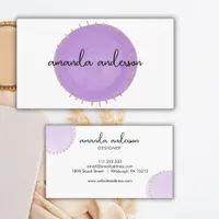 Luxury Purple Gold Circle Professional  Business Card