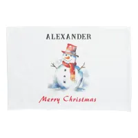 Snowman Picture Festive Holiday Christmas Custom Pillow Case