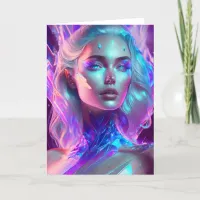 Gorgeous Ai Art Pretty Icy Glass like Woman Card