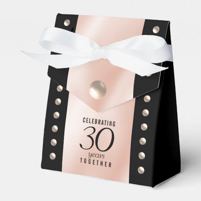 Elegant 30th Pearl Wedding Anniversary Celebration Favor Boxes