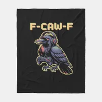 F-Caw-F Gaming Raven With Headphones - Edgy Stream Fleece Blanket