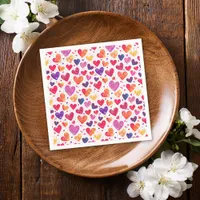 Colorful Watercolor Hearts Mother's Day Napkins