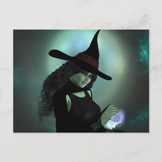 Wicked Witch Casting a Spell Postcard