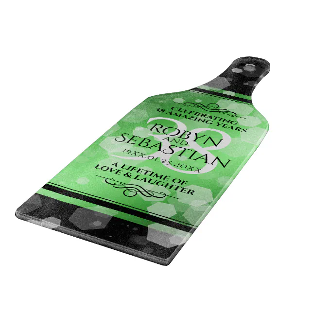 Elegant 38th Emerald Wedding Anniversary Cutting Board