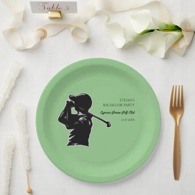 Golfer Bachelor Party Golfing trip Classic Stylish Paper Plates