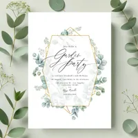 Trendy Eucalyptus Geometric Herbarium Garden Party Invitation