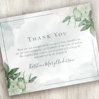 BUDGET Sympathy Eucalyptus Funeral Thank You Note 