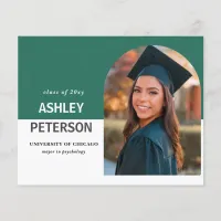 Budget Teal Arch Photo Graduation Invitation