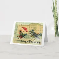 Vintage Birds Birthday Card