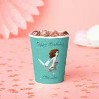 Pretty Koi Mermaid Swimming Underwater Paper Cups