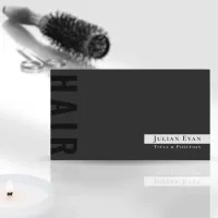 Stylish Black Hair Stylist Business Card