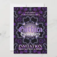 Purple Gothic Moon Theme Party Invitation