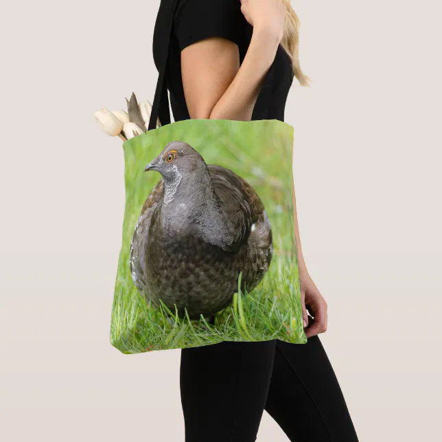 Beautiful Sooty Grouse in the Grass Tote Bag