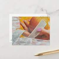 Vintage Hand Holds Orange Long Ingredients List Postcard