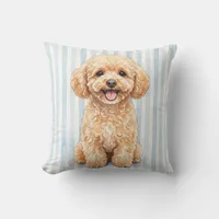 Watercolor Poodle Throw Pillow