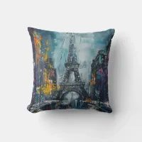 Paris Fashion Night Throw Pillow