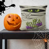 Mommy Eyes Halloween Green/Purple ID685 Throw Pillow