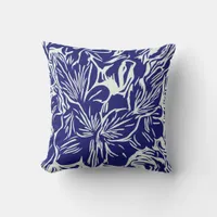 Abstract tropical flower botanical throw pillow