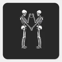 Skeleton Heart Hands Sign Halloween Costume Classi Square Sticker
