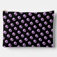 Cute Goth Pink Skulls Accessory Pouch