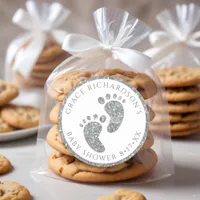 Silver Glitter Baby Shower Favor Sticker