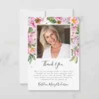 Photo Sympathy Funeral Memorial Thank You Card