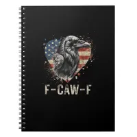 F-Caw-F Crow Bird Heart USA Flag Vintage Notebook
