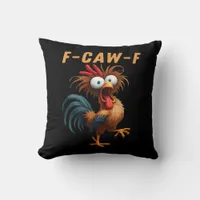 F-Caw-F Gothic Crow Humor Funny Vintage Style Throw Pillow
