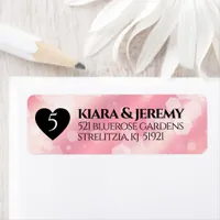 Elegant 5th Rose Quartz Wedding Anniversary Label