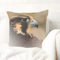 Vignetted Profile of a Peregrine Falcon Throw Pillow