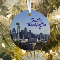 Seattle, Washington Keepsake Souvenir Christmas Metal Ornament