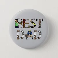 Best Dad Sports Fun Text Pinback Button