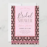 Bridal Shower • Choc Pink Geometric Pattern Invitation