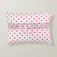 Sweetheart Red Pink Personalized Accent Pillow