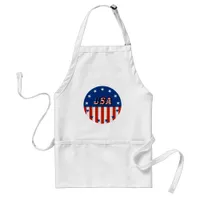 USA - American Flag and Stars in Circle Adult Apron