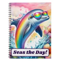 Rainbow Dolphin Seas the Day Girls Back to School Notebook