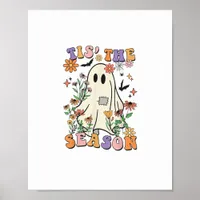 Tis The Season Retro Halloween Party Funny Trendy Poster