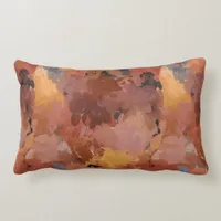 Chic Trendy Terracotta Rust Brown Abstract Lumbar Pillow