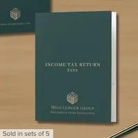 Income Tax Return Green Gold Logo Pocket Folder