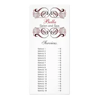 chic red, black and white Services rack card