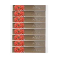 Orange Flower in Mason Jar Wrap Around Address Label