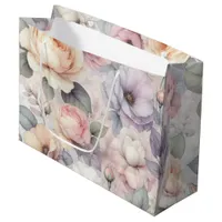 Elegant Rose Blossoms Large Gift Bag