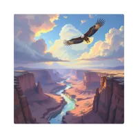 Eagle Flying over a Canyon Metal Print