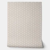 Pretty Polka Dot Pattern Stone White Cute Elegant Wallpaper