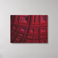 Bold Red Rectangle Geometric Fractal Pattern Canvas Print