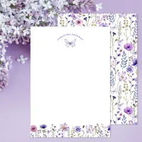 Wildflower Butterfly Personalized Stationery Thank You Card