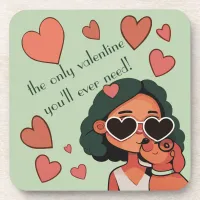 Dog Valentine Beverage Coaster