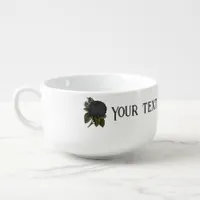 Vintage Gothic Black Roses Personalized Soup Mug